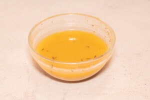 butter sauce in glass bowl.