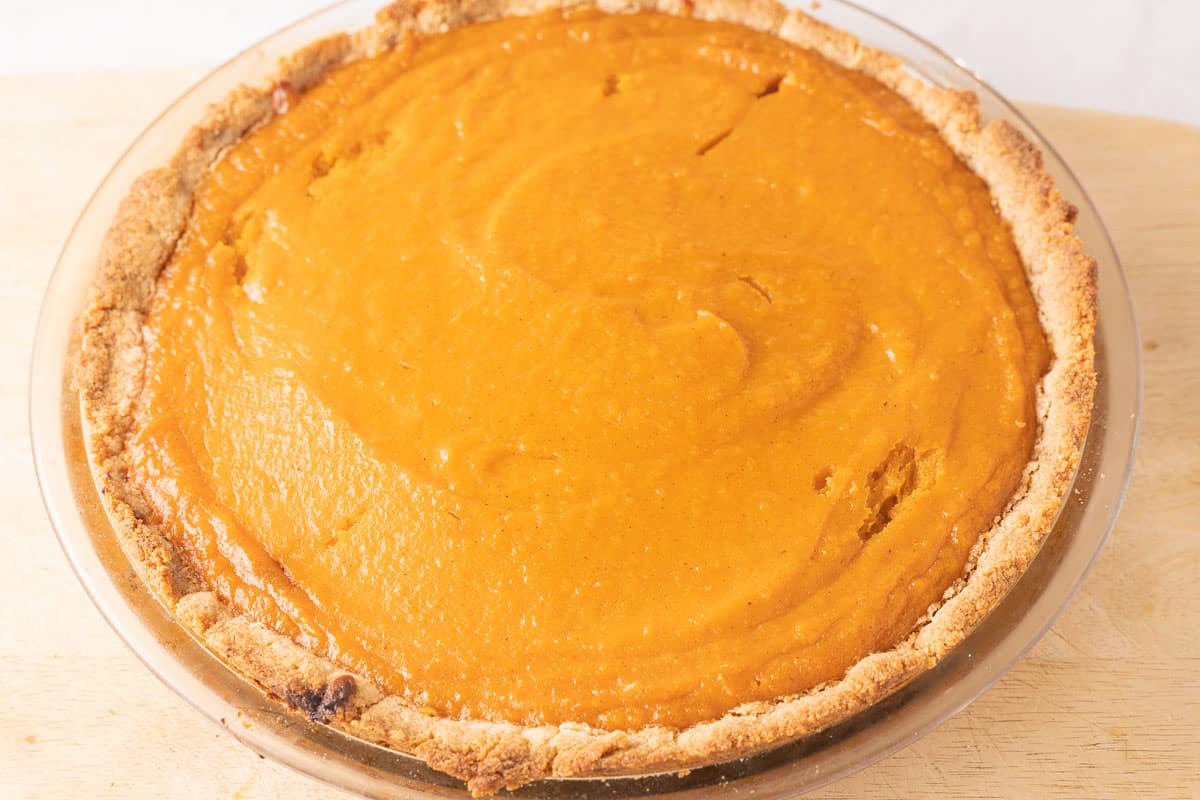 Baked sugar free sweet potato pie.