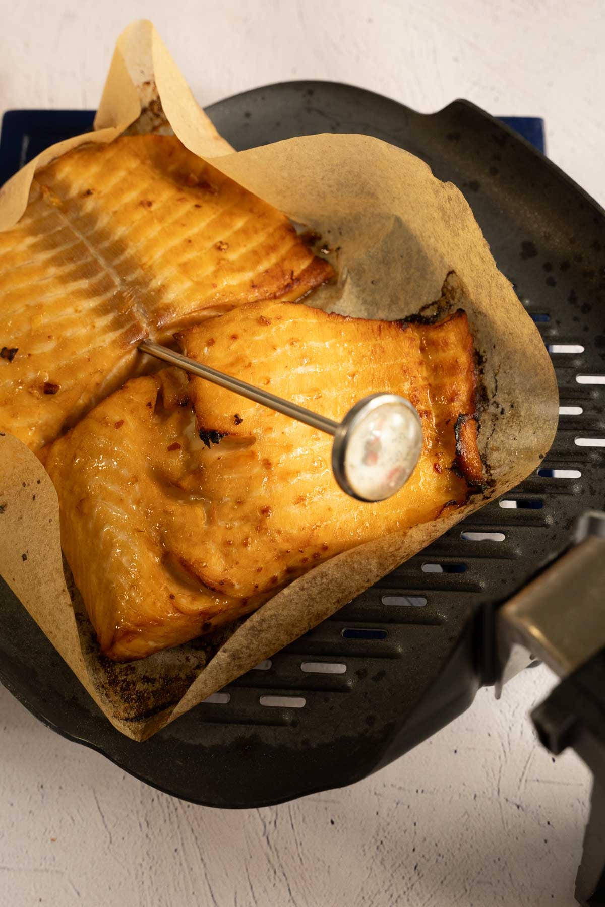Air fried salmon fillets.