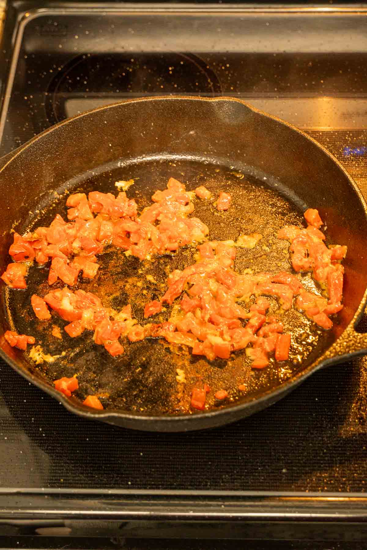 Sauteed roasted red peppers